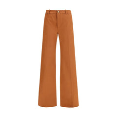 Chloé Pantalon évasé en coton marron
