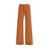 Chloé Brown Cotton Flared Pants - IT40 | M