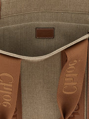 Chloé Brown Linen Tote Bag
