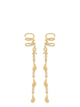 Chloé gold brass earrings featuring a sculptural, organic silhouette with a polished metallic finish for women.