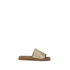 Chloé Gold Polyester Flat Sandals - EU40/US10