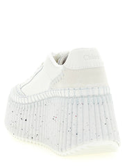 Chloé White Polyester Wedge Sandals