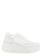 Chloé White Polyester Wedge Sandals
