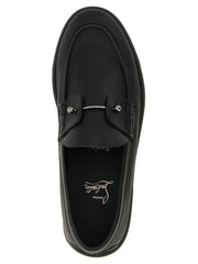 Christian Louboutin Black Calfskin Slip-On Loafers
