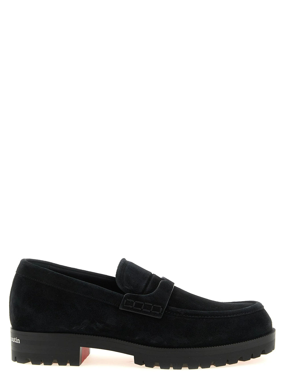 Christian Louboutin Black Calfskin Slip-On Loafers