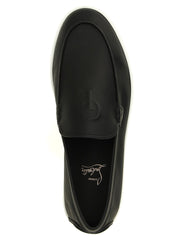 Christian Louboutin Black Calfskin Slip-On Loafers