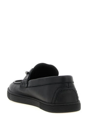 Christian Louboutin Black Calfskin Slip-On Loafers