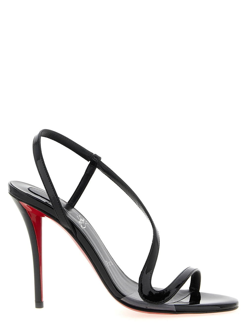 Christian Louboutin černé sandály na vysokém podpatku z telecí kůže - EU37/US7