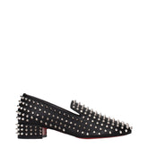 Christian Louboutin Black Leather Slip-On Loafers