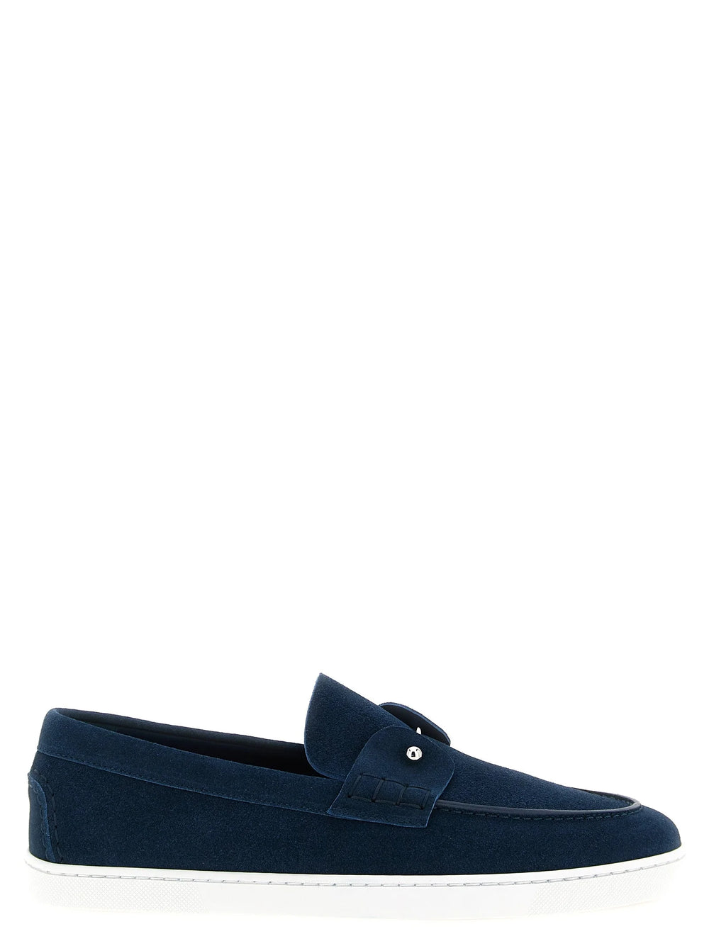 Christian Louboutin Blue Calfskin Slip-On Loafers - EU 40 | US 7