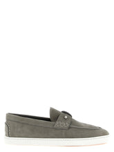 Christian Louboutin Gray Calfskin Slip-On Loafers