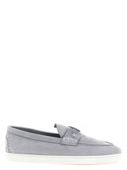 Christian Louboutin Gray Calfskin Slip-On Loafers - EU 40 | US 7