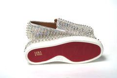 Christian Louboutin White Ab/Clear Ab Roller Boat Woman Flat Sneaker - EU35.5/US5 - Sneakers