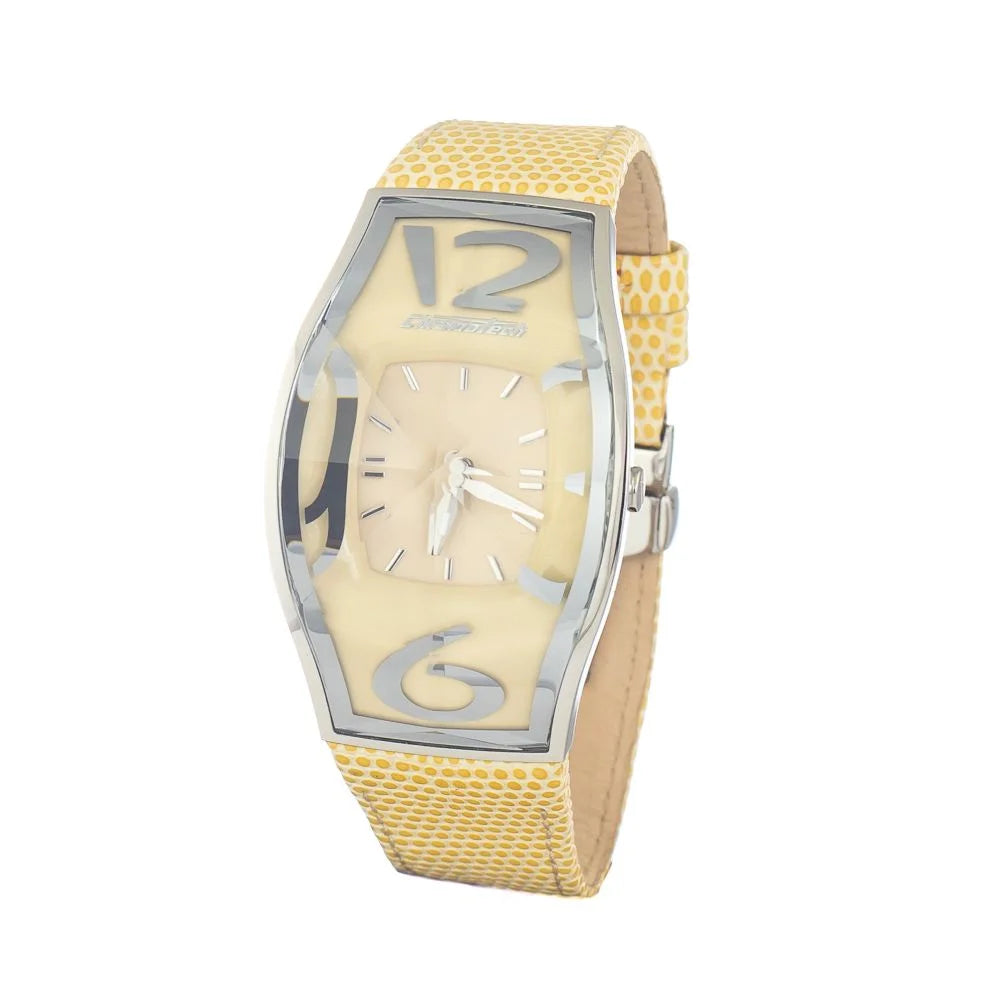 Chronotech Yellow Leather Watch