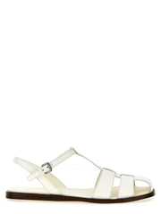 Church’s White Lamb Leather Flat Sandals