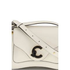 Coccinelle Cream Calf Leather Bos Taurus Shoulder Bag