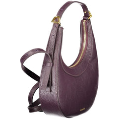 Coccinelle Purple Leather Women Handbag - Half-Moon Bags