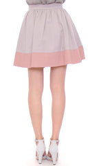 Comeforbreakfast Pink Gray Mini Short Pleated Skirt - S - Skirts
