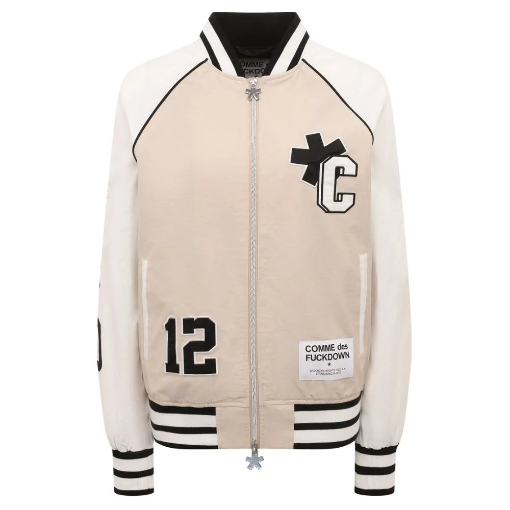 Comme Des Fuckdown Beige Cotton Jackets & Coat - Bomber Jackets