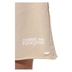 Comme Des Fuckdown Beige Cotton Short - Jogger Shorts