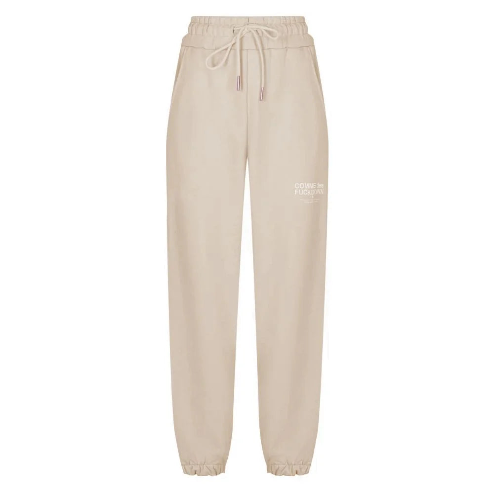 Comme Des Fuckdown Beige Cotton Women Sweatpant - Sweatpants