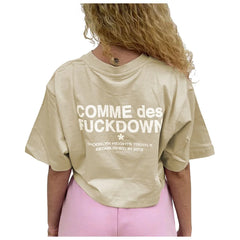 Comme Des Fuckdown Beige Cotton Women T-Shirt - T-Shirts