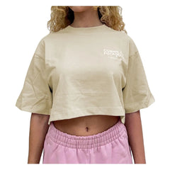 Comme Des Fuckdown Beige Cotton Women T-Shirt - T-Shirts