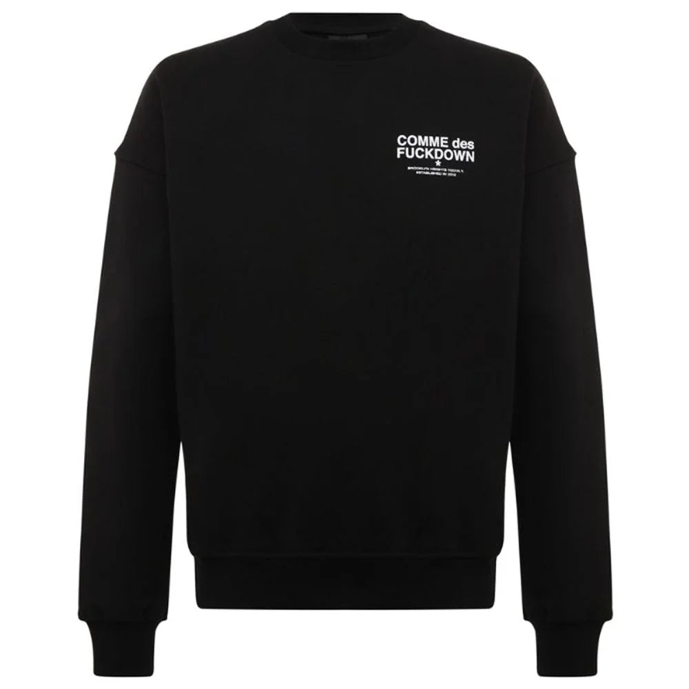 Comme Des Fuckdown Black Cotton Men’s Crewneck Sweater - Sweatshirts