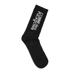 Comme Des Fuckdown Black Cotton Sock - UNI - Crew Socks