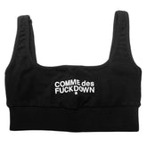 Comme Des Fuckdown Black Cotton Women Crop Top - Crop Tops