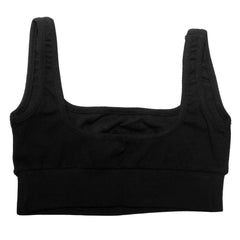 Comme Des Fuckdown Black Cotton Women Crop Top - Crop Tops