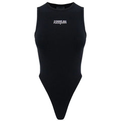 Comme Des Fuckdown Black Cotton Women T-Shirt - Bodysuits