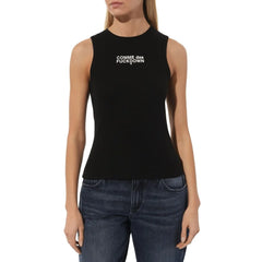 Comme Des Fuckdown Black Cotton Women Tank Top - Tank Tops
