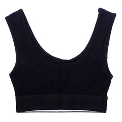 Comme Des Fuckdown Black Cotton Women Top - Sports Bras
