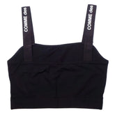 Comme Des Fuckdown Black Cotton Women Top - Sports Bras
