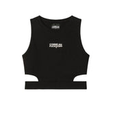 Comme Des Fuckdown Black Cotton Women Top - Tank Tops