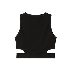 Comme Des Fuckdown Black Cotton Women Top - Tank Tops