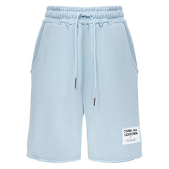 Comme Des Fuckdown Blue Cotton Short - Jogger Shorts