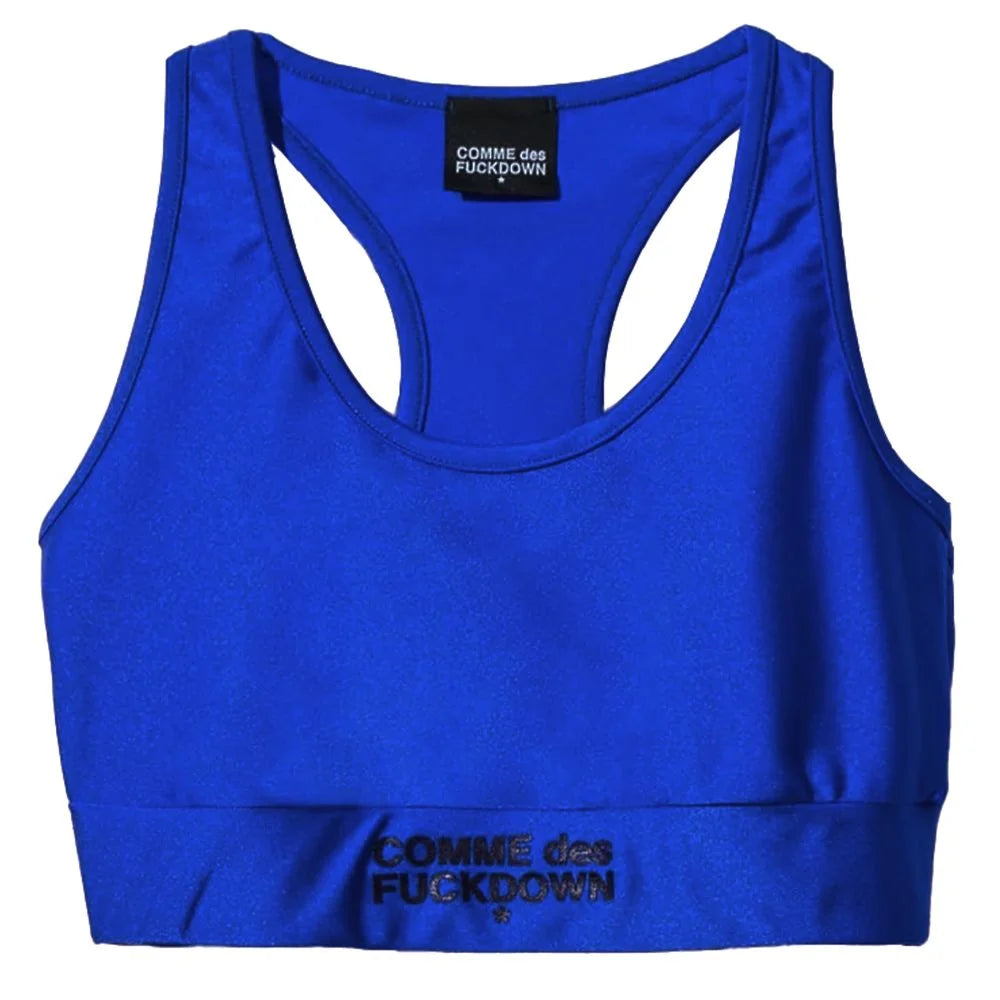 Comme Des Fuckdown Blue Nylon Women Top - L - Sports Bras