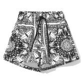 Comme Des Fuckdown Chic Monochrome Palms Cotton Shorts - Jogger Shorts
