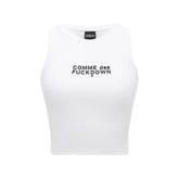 Comme Des Fuckdown White Cotton Women Cropped T-Shirt - T-Shirts
