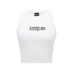 Comme Des Fuckdown White Cotton Women Cropped T-Shirt - T-Shirts