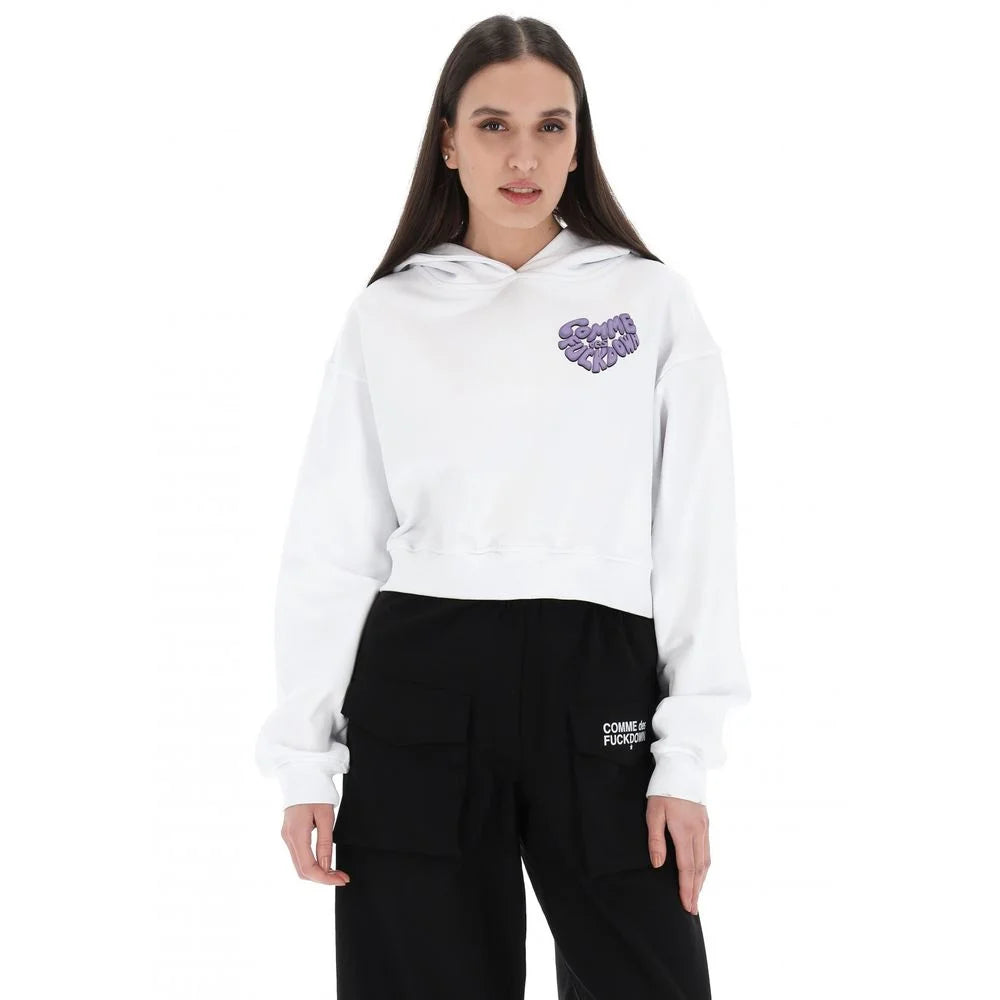 Comme Des Fuckdown White Cotton Women Sweatshirt - Sweatshirts