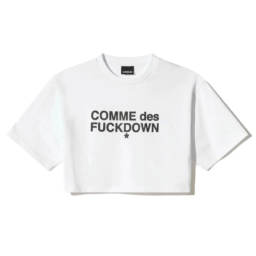 Comme Des Fuckdown White Cotton Women T-Shirt - T-Shirts