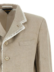 Comme Des Garçons Beige Linen Blazer