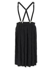 Comme Des Garçons Black Polyester Midi Skirt - S