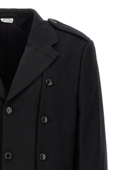 Comme Des Garçons Black Wool Coat - L