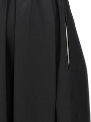 Comme Des Garçons Black Wool Midi Skirt - S