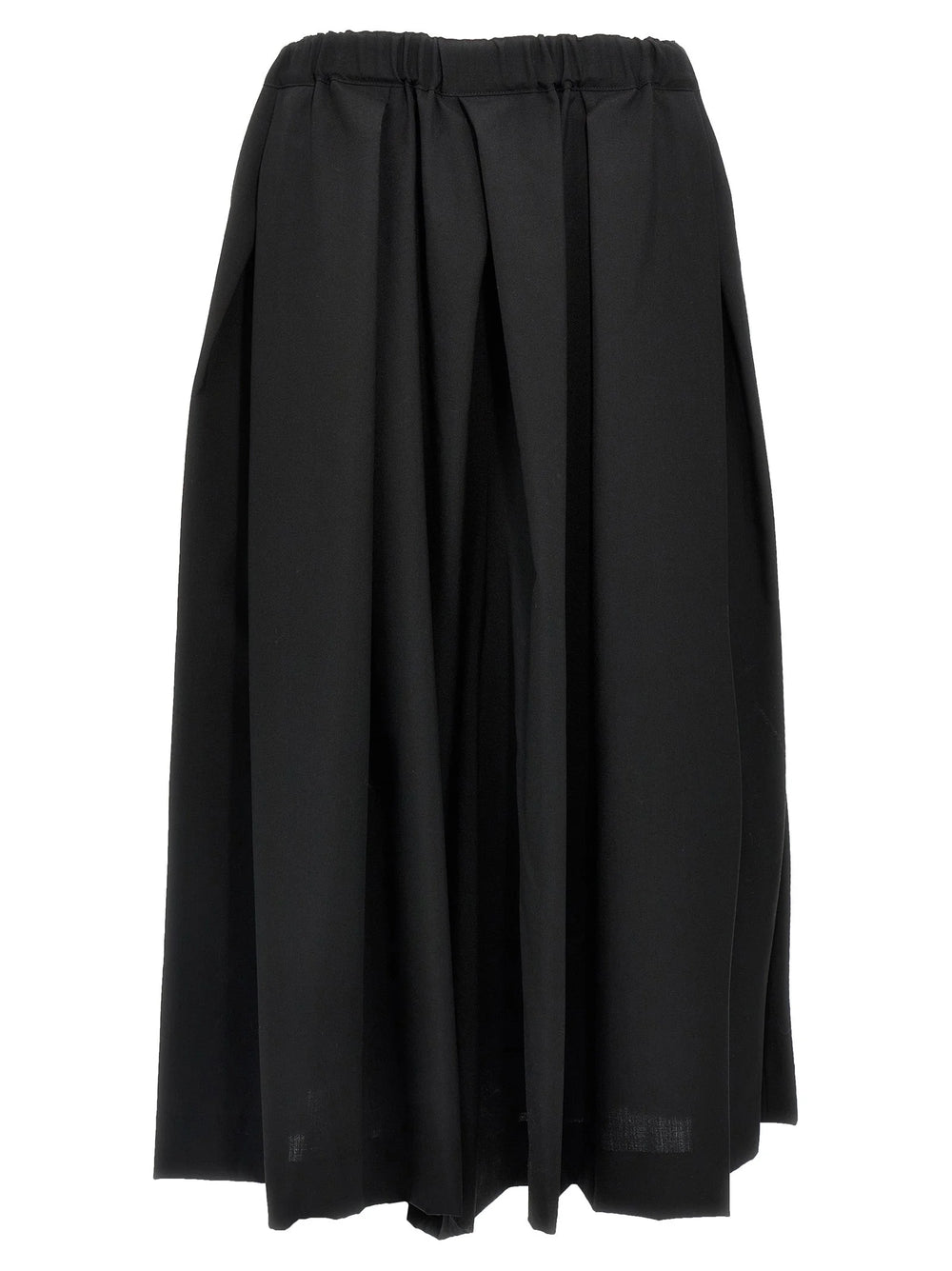 Comme Des Garçons Black Wool Midi Skirt - S