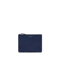 Billetera Comme Des Garçons azul en cuero beige Bos Taurus